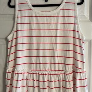 Torrid White and Pink Striped Top
